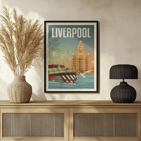 Liverpool Liver Building Travel Print Poster