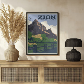 Zion National Park Travel Print Poster