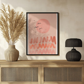 Peachy Sunset Poster