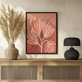 Peachy Flowers Poster