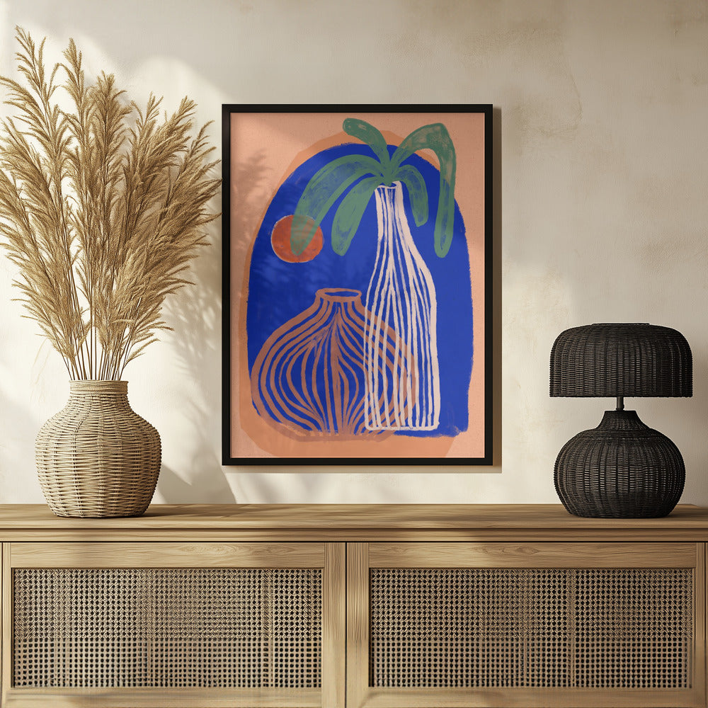 Sunset And Vases Poster