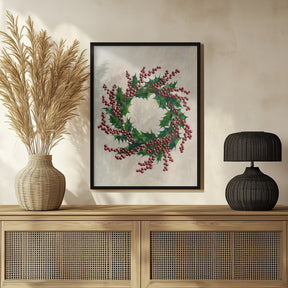 Holly wreath Poster