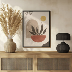 Abstract Boho Plants Under The Sun Poster