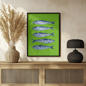 Sardines Lime Green Poster