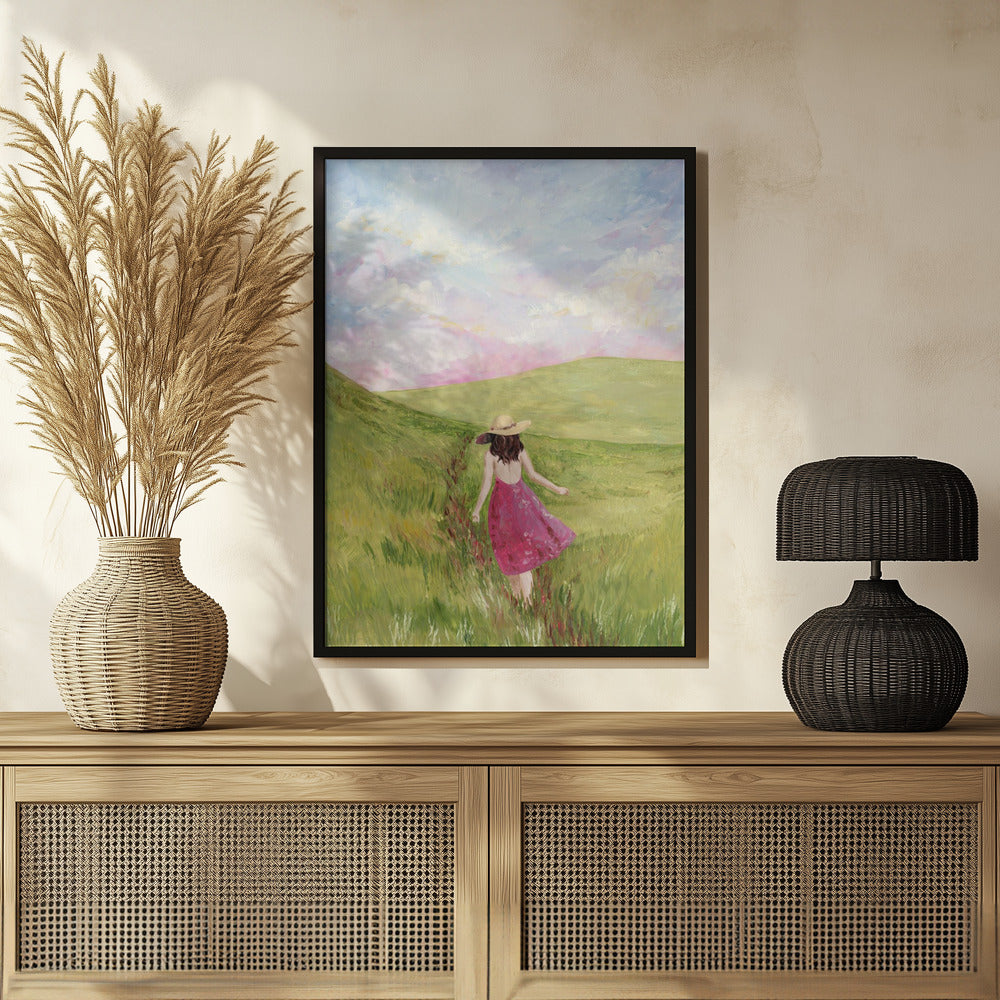 Girl in a meadow Poster