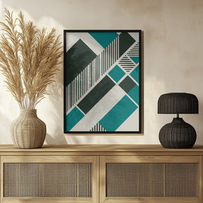 Geometric Teal Poster