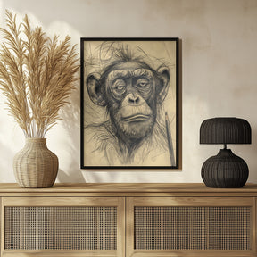 Monkey drawing Poster