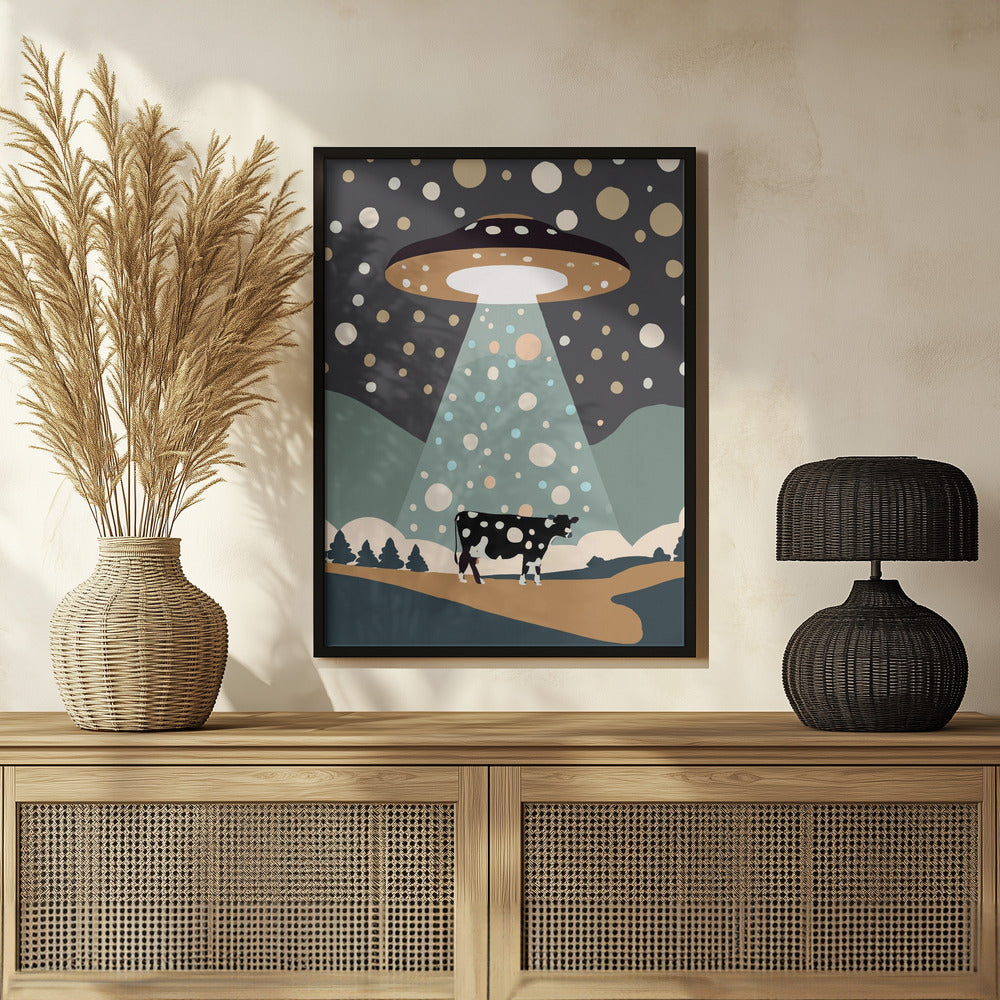 UFO &amp; cow Poster