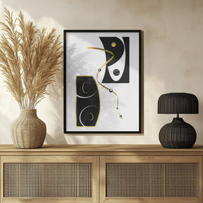 Black &amp; White Abstract No. 2 | gold Poster