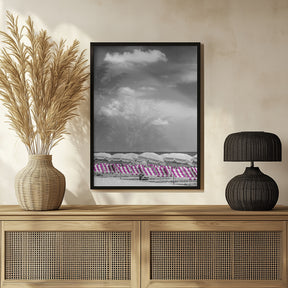 Idyllic beach scene | pink color pop Poster