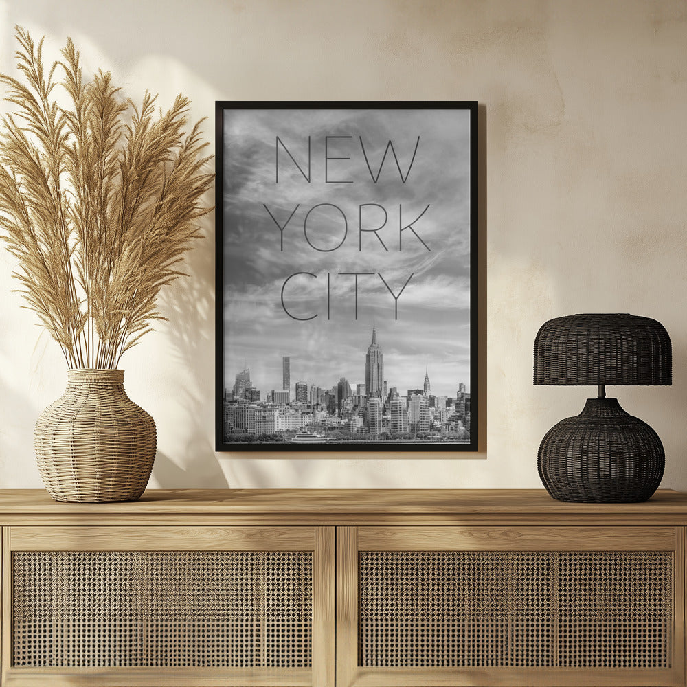 NYC Midtown Manhattan | Text &amp; Skyline Poster