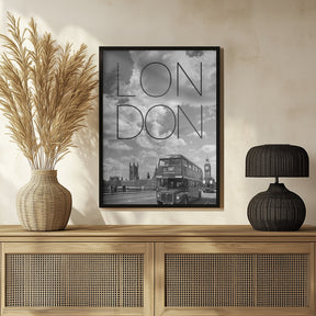 Busses in London | Text &amp; Skyline Poster