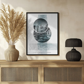 Poster Art BOSTON Waterfront | turquoise marble Poster