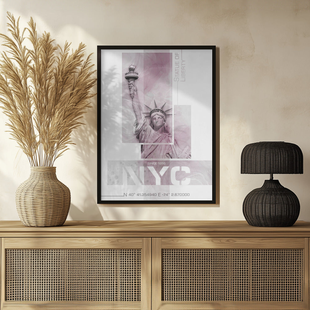 Poster Art NYC Statue of Liberty | pink marble Poster