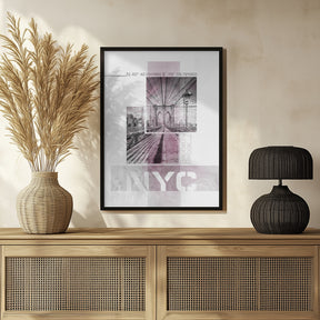 Poster Art NYC Brooklyn Bridge | pink marble Poster