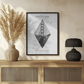 Coordinates SAN FRANCISCO Golden Gate Bridge Poster