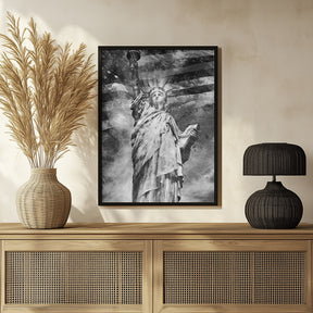 Modern Art STATUE OF LIBERTY | monochrome Poster