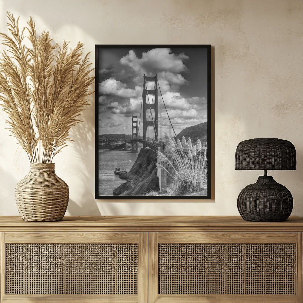 SAN FRANCISCO Golden Gate Bridge - monochrome Poster