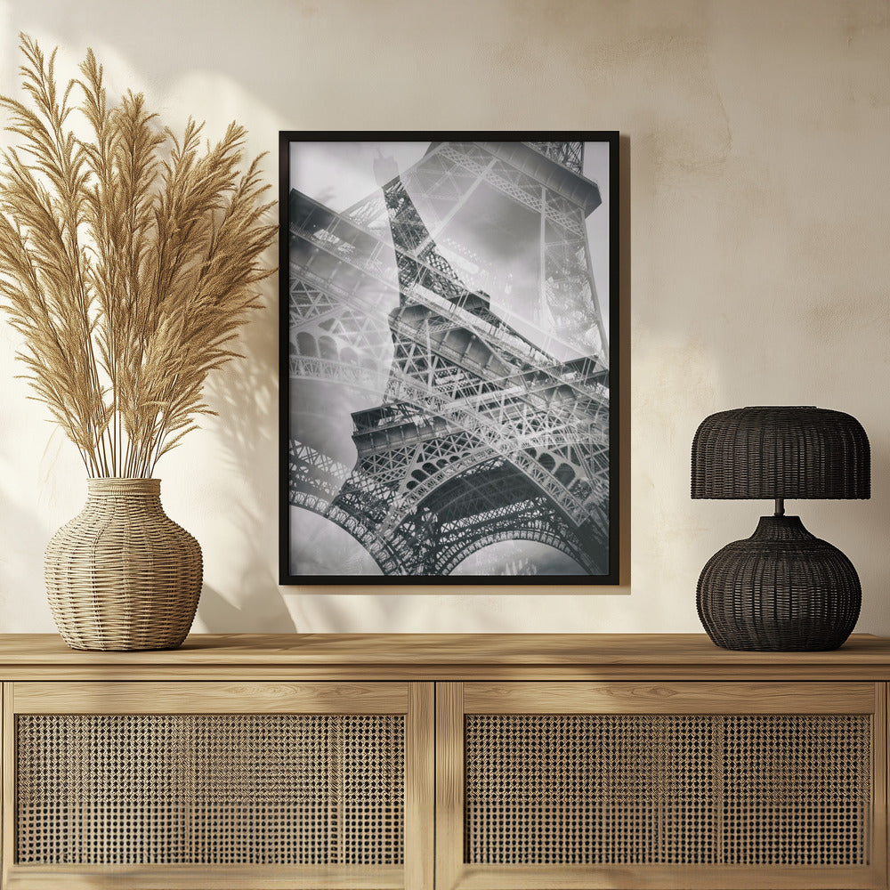 Eiffel Tower Double Exposure Poster