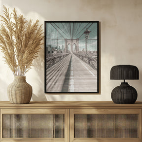 NEW YORK CITY Brooklyn Bridge | urban vintage style Poster