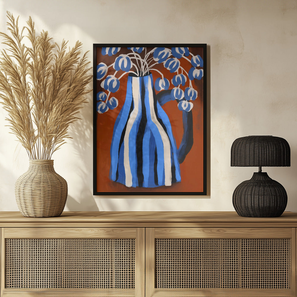 Striped Vase Poster