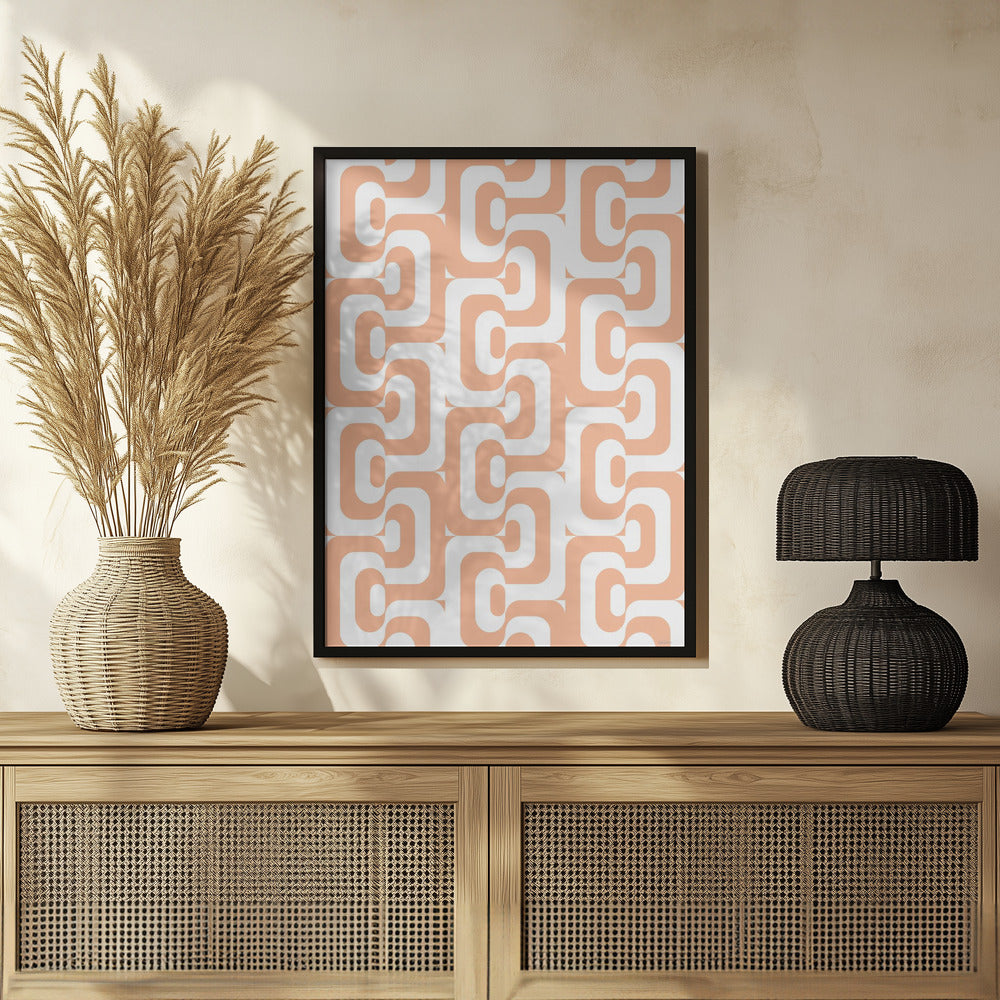 Retro Pattern Peach Fuzz Poster