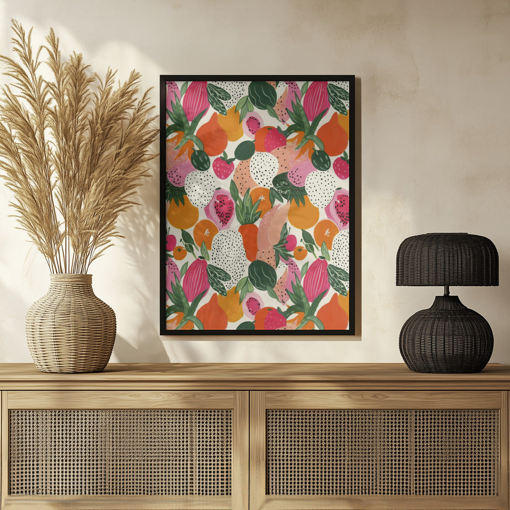 Fresh fruits pattern Poster