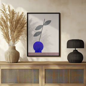 Blue round vase Poster