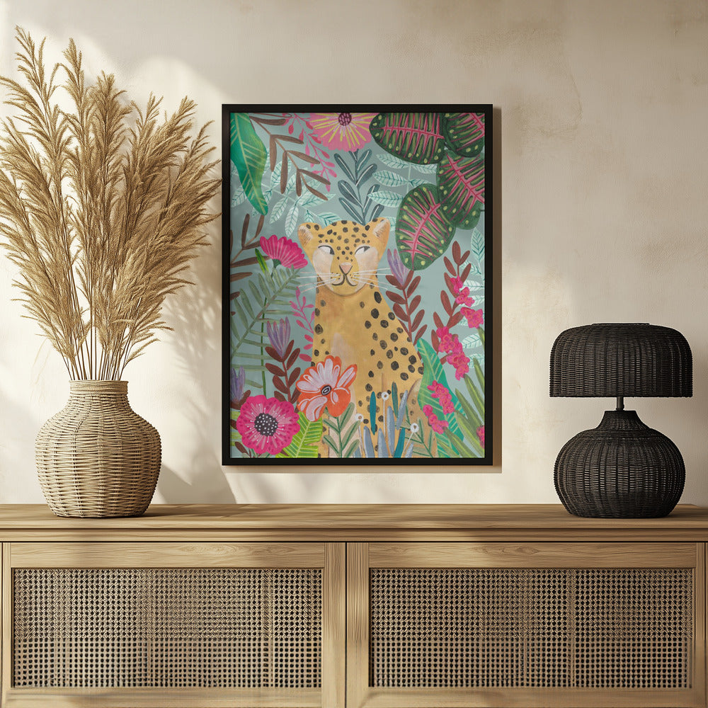 Leopard in the Jungle Poster