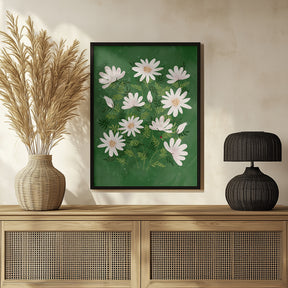 Ladybug flowers green Poster