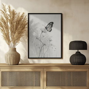 Butterfly and Flowers Poster