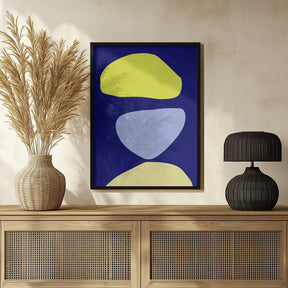 Abstract Forms Blue and yellow Poster