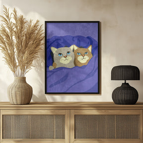 Cats in Bed Poster