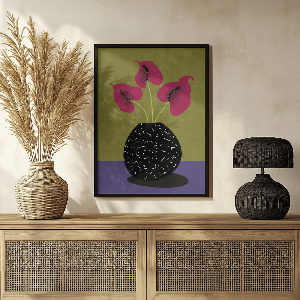 Nice flowers in vase Poster