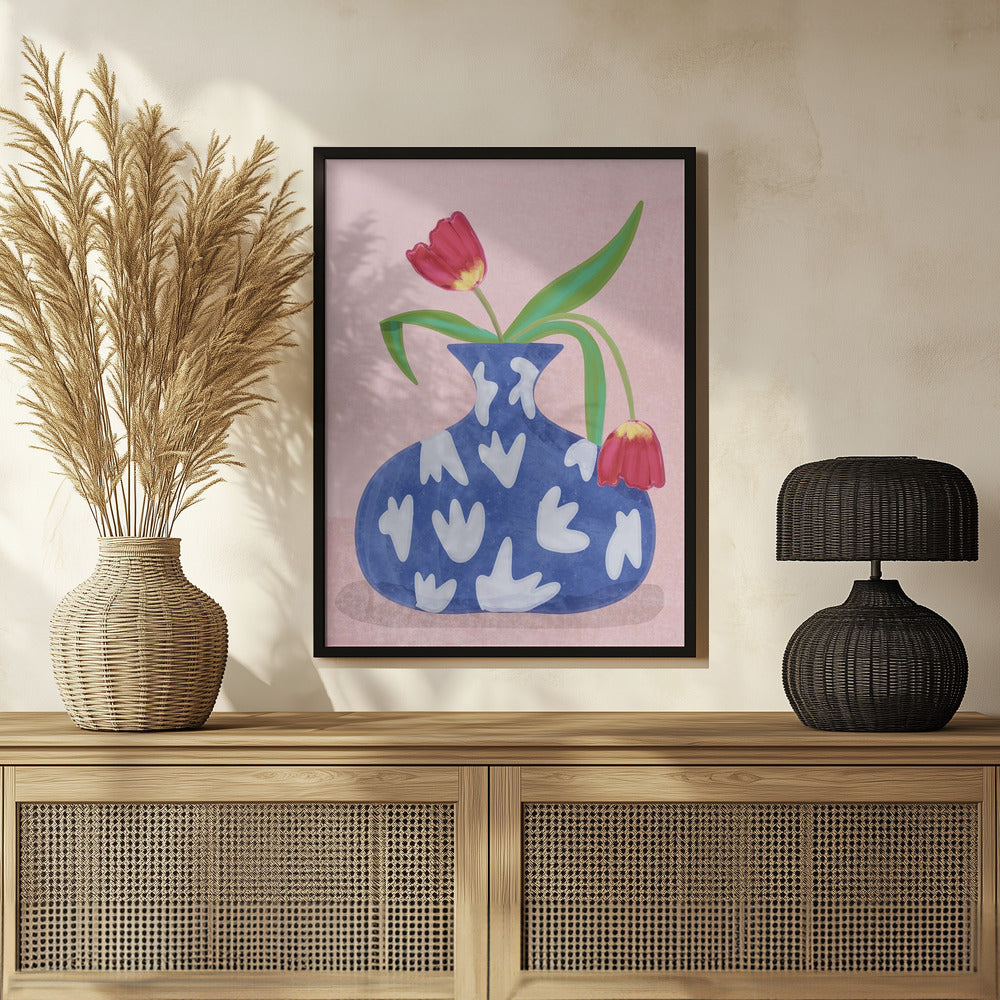 Tulpe in vase Poster