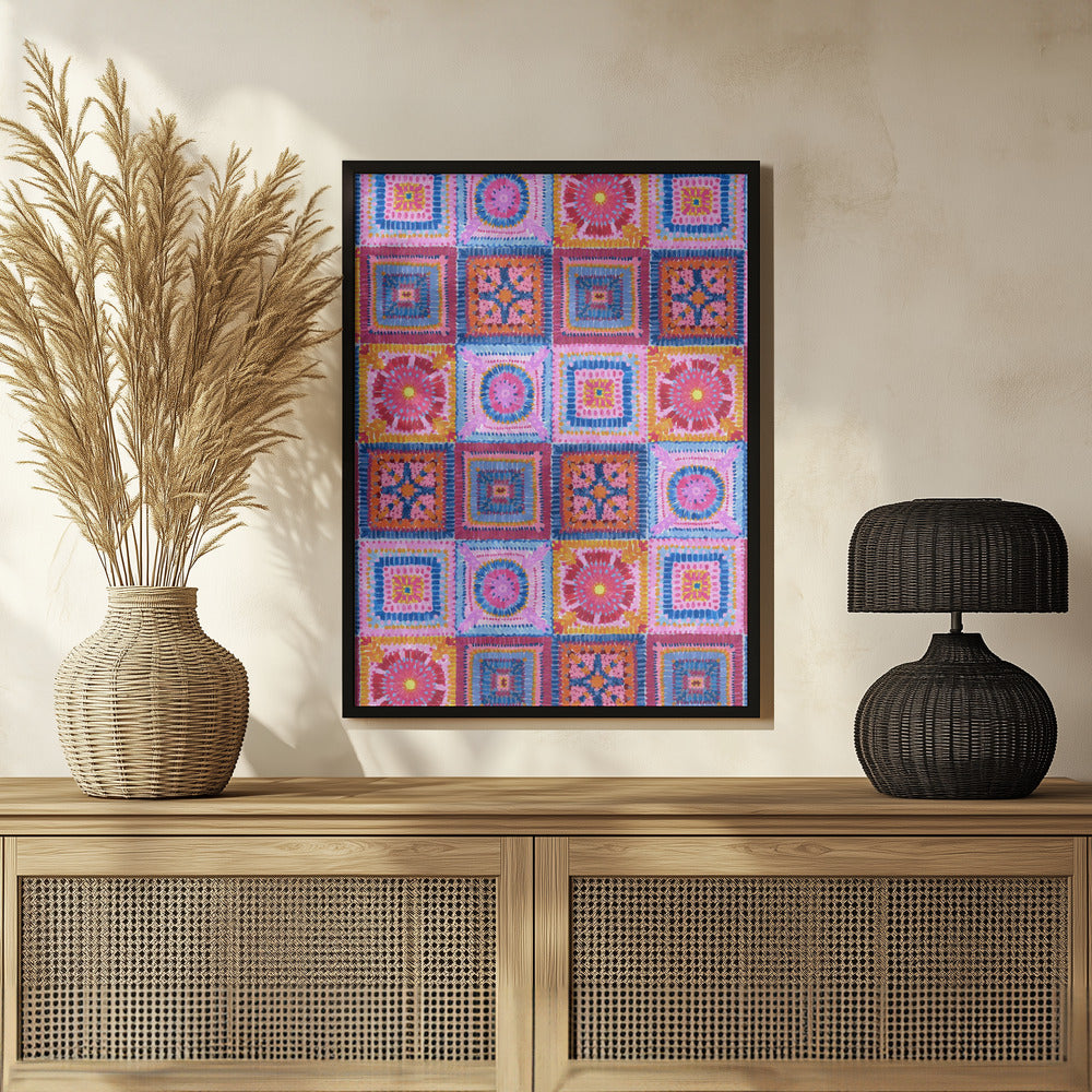 Granny squares blanket Poster