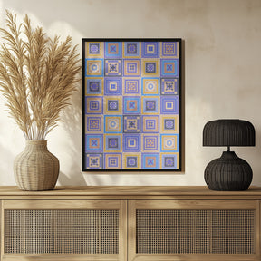 Colorful digital grandma squares IV Poster