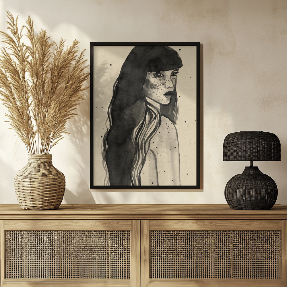 Long Hair Lady Poster