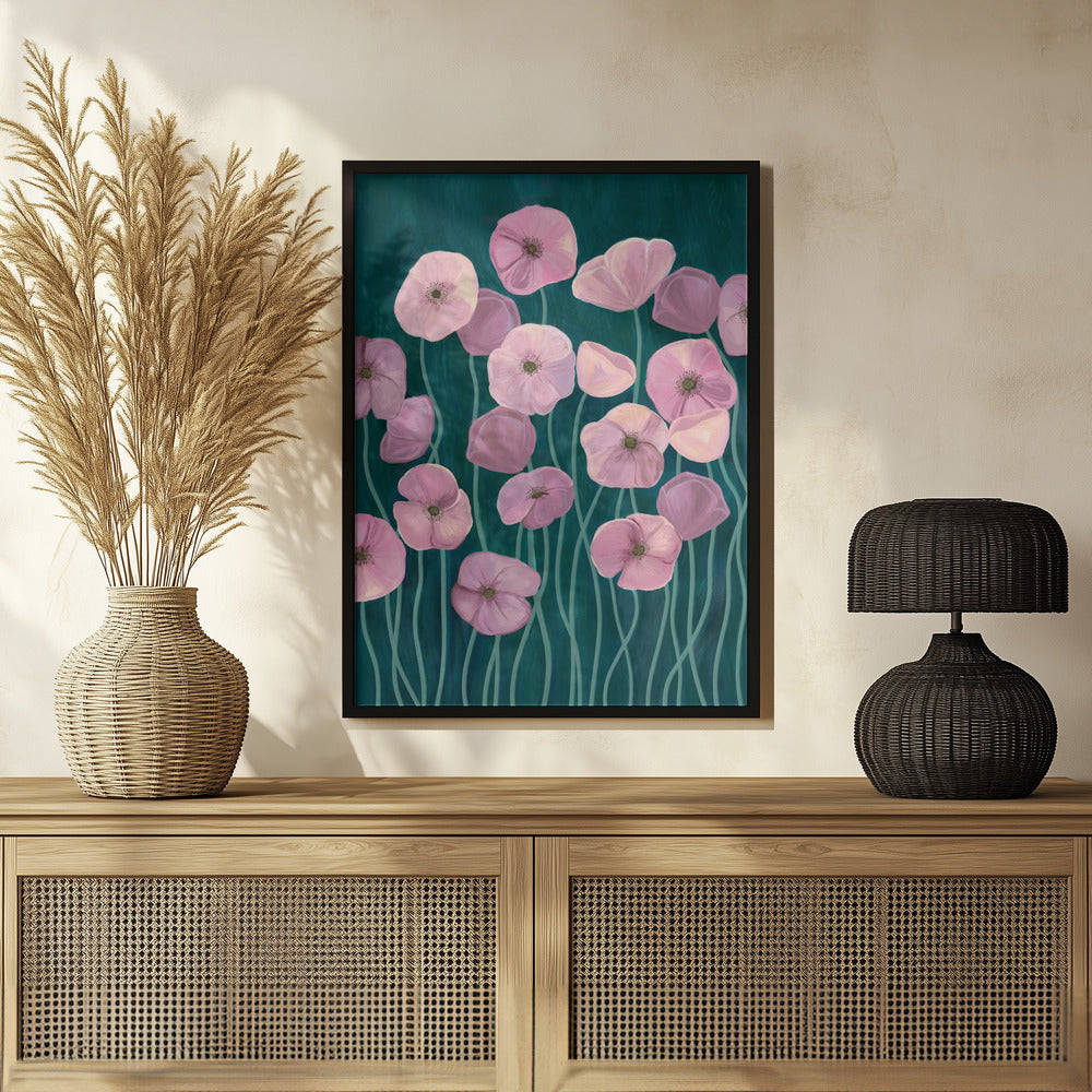 Pink poppies Poster