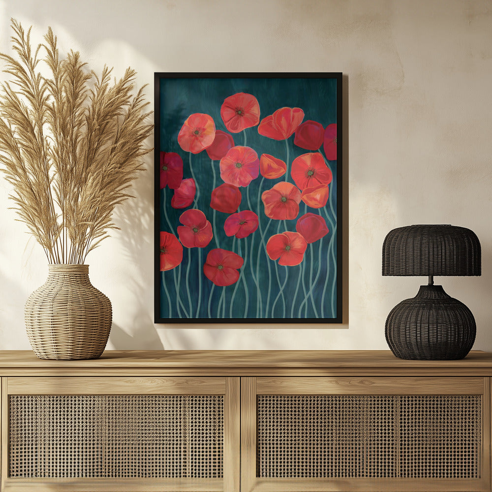 Red poppies Poster