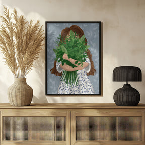 Girl with posy Poster