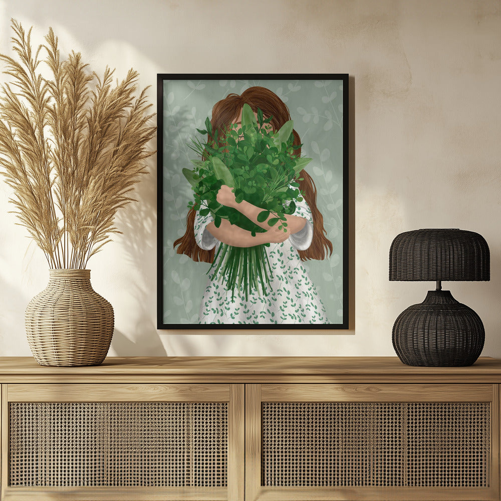 Girl with posy Poster