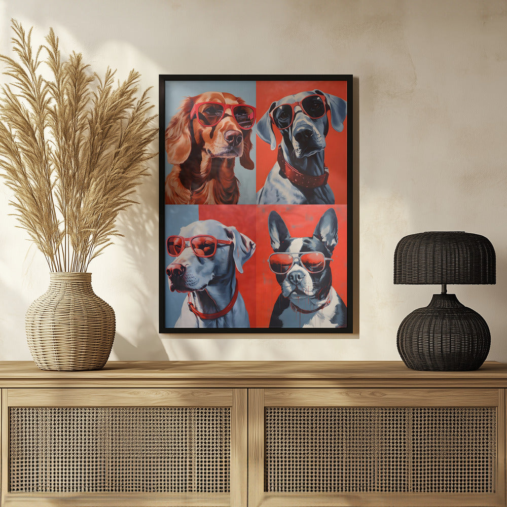 Dogs In Shades Poster