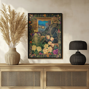 Surreal Floral Portail Collage Poster