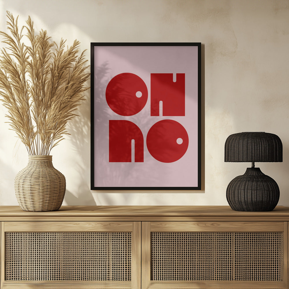 Oh No Pink Red.psdratio 3x4 Print By Bohonewart Poster