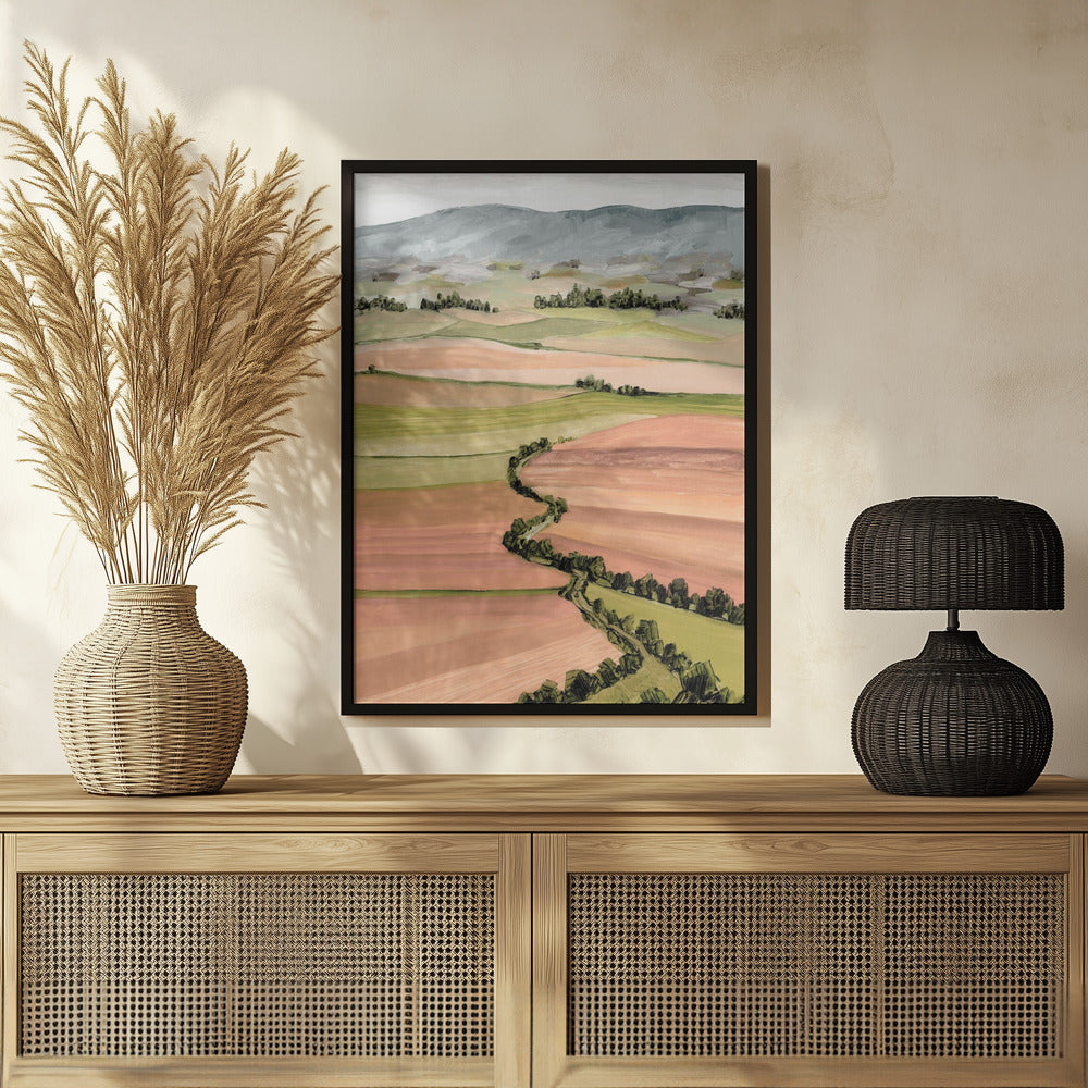 Queniva patchwork landscape Poster