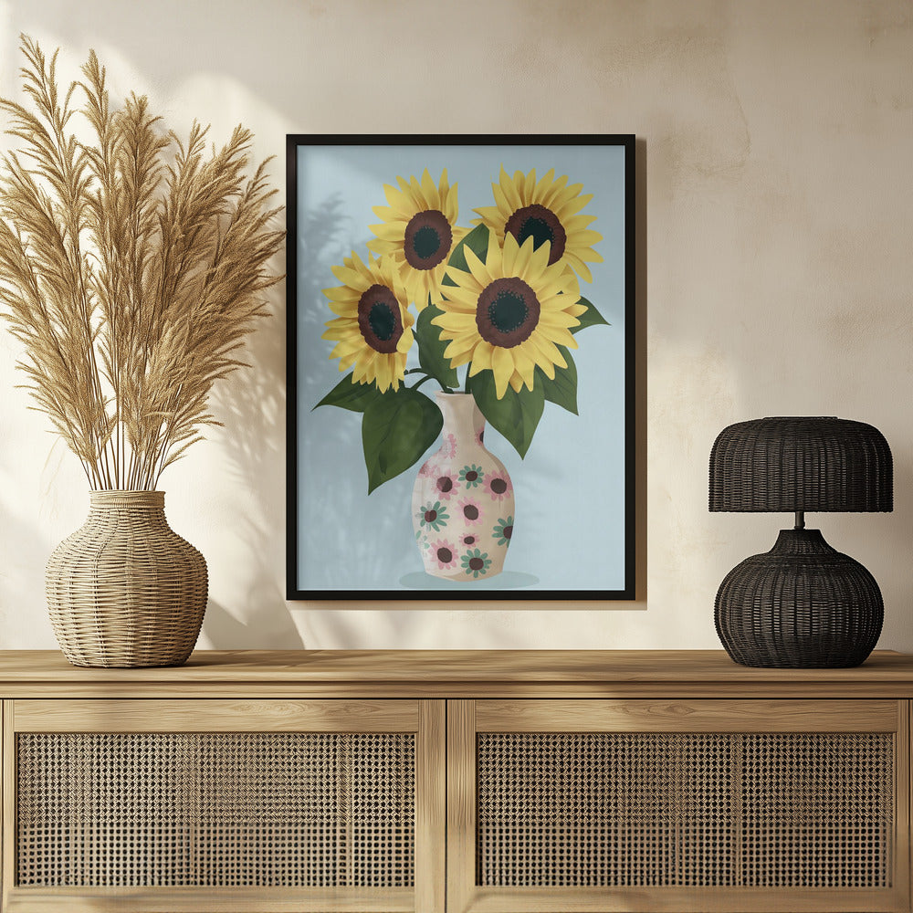 Vase of Sunflowers Poster