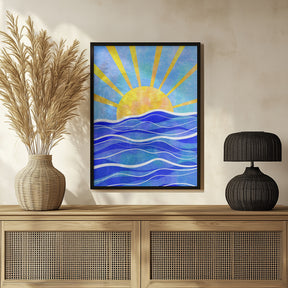 Sea Sunset Blue Poster