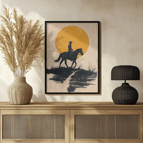 Cowboy In the Sunset Poster