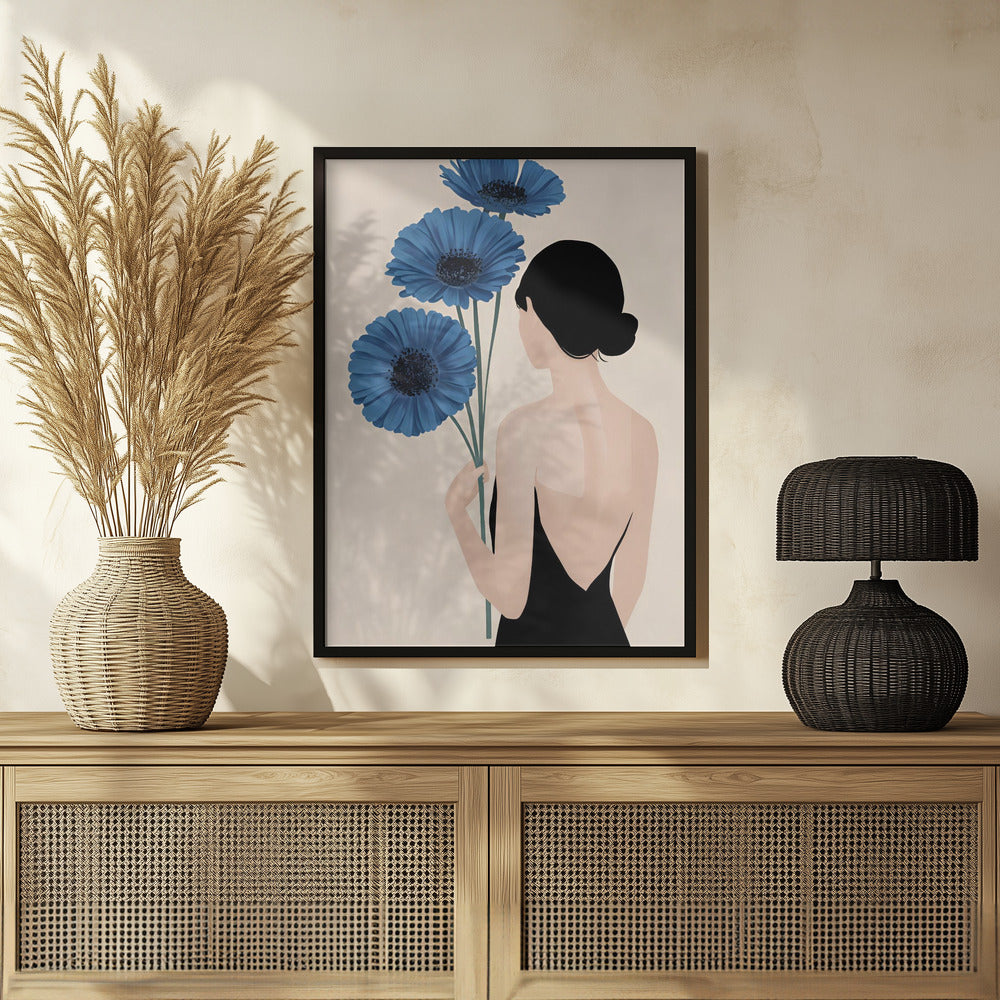 Blue Blooms In Silence Poster